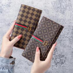 Hot Selling fashion clutch bag luxury money clip factory wholesale print long folding women's wallet