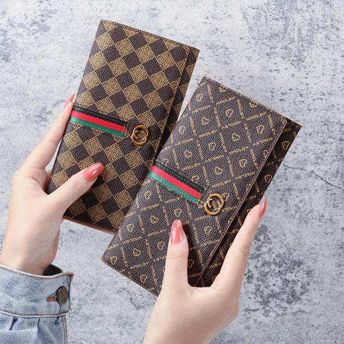 Hot Selling fashion clutch bag luxury money clip factory wholesale print long folding women's wallet