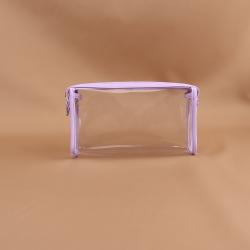 Keymay High Quality Candy Color Gold Zipper PVC Clear Travel Pouch Pvc Zipper Pouch Makeup Travel Bag Cosmetic Bag Custom Logo