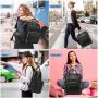 LOVEVOOK 2022 Soft Faux PU Leather Travel Backpack Purse Casual Men's School Book bags 14 15.6 17 inch Women's Laptop Backpacks