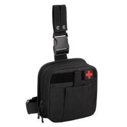 Unisex Outdoor Tactical Medical Bag Polyester Pillow-Shaped Legging Mobile Waist Zipper Closure Portable First Aid Toolkit