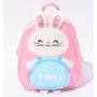 Keymay Custom Cute Rabbit Pink Leather Girls School Bag with Front Pockets Inner Compartments Lightweight kids backpack