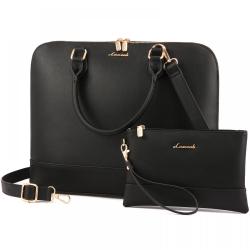 LOVEVOOK Laptop Tote Bags Dome Large Crossbody Work shoulder Bags 15.6 Computer Handbag 2pcs pu Leather women Purse  Briefcase