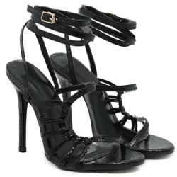 sandales femme talon haut Wrap Around Strappy Sandals Open Toe Side Hollow High Heels Ankle Cross Strap Sandals With Snake Wrap