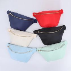 Low MOQ Stock Fashion Fanny Pack Ladies Zipper Waterproof Waist Belt Bag Large Capacity Nylon Fanny Bag