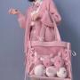 Hot Sale customize clear PVC ita handbag china factory design itabag with pin display insert