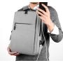 HR087 USB Charging Laptop Backpack Solid Color Polyester Business Shoulder Bag Waterproof Lightweight Comfort Simple Handbag