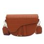 New Designer Women's Bag Wide Shoulder Strap Stone Grain Saddle Cross-body Bag Versatile Fashionable Ins Single Shoulder Bag