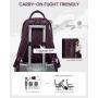 LOVEVOOK Fashion Leather Laptop Backpack 15.6 inch Vintage Work School Travel Backpack with USB port Waterproof laptop Backpack