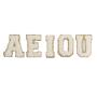 Personalized RTS Sticker Colorful Vowel(AEIOU) Chenille Embroidered Letters Patch Adhesive Letter Patches Custom DIY Patch Panel