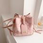 2024 new trend design ladies shoulder bag high quality simple texture bucket type crossbody bag