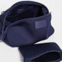 Custom Men Blue Neoprene Pouch hanging Toiletry Bag Rubber patch Logo With Extra Mesh Purse Zip Closure Large toiletry wash bag