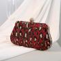 Retro Women's Bags 2024 New Clutch Ladies Embroidery Sequins Leopard Evening Bag Banquet Handbags