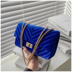 Square Hand Bags For Women Chain Handbags Fashion Pleuche Crossbody Handbag Pure Color Hasp Woman Bags Shoulder Bag Ry7200126