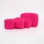 RTS Hot pink zipper cosmetic bag embroidery letters make up bag chenille letter patches nylon pouch nylon bag