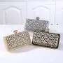 Hot Selling New Design Woman Silver Gold Diamond Evening Bag Flower Crystal Birthday Party Handbag Wedding Bridal Floral Purse