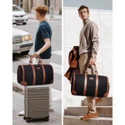 LOVEVOOK lay-flat Design Duffle Bag for Travel Business Carry on Overnight Weekend Gym Bag with Shoes Pouch Travel Bags for Men