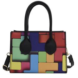 ZR372 Wholesale 2023 New Color Contrast Versatile Portable Shoulder Bag Geometric Horizontal Casual Crossbody Small Square Bag