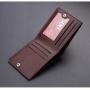 OEW026 Men PU Leather Wallets Organizer Card Holders Casual Fashion Short Coin Purse Money Pocket Bags Black