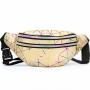 Holographic PU Leather Stitching Pattern Unisex Diagonal Fanny Pack Personalized Lingge Laser Waist Bag