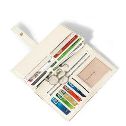 HR309 Women's PU Leather Simple and Long Ladies Wallet Wholesale Fashion Contrast Color Card Purse Long Buckle Clip Coin Holders