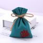 Custom Embroidery Small Organic Cotton Pouch Luxury Promotion Gift Sachet Packing Canvas Drawstring Bag