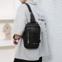Customized Luxury Designer Mobile Cell Phone Usb Charging Sport Male Crossbody Chest Bag With Logo