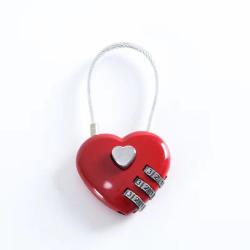 ZR412 Mini Love Lock Wholesale Wire Rope Password Lock Red Book Bag Case Metal Burglar Prevention