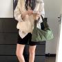 Factory Wholesale High Quality Cotton Tote Bag Nylon Handbag Expanded Olive Green Tote Bag Custom Puff Cotton Fabric Hand Bag