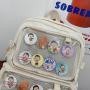 Custom Waterproof Cute Women Girls Nylon Clear Pin Display School Backpack Custom ITA Bags
