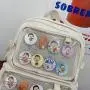 Custom Waterproof Cute Women Girls Nylon Clear Pin Display School Backpack Custom ITA Bags