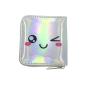 Ins style Holographic leather mini pouch bag custom printing designer wallet for girls