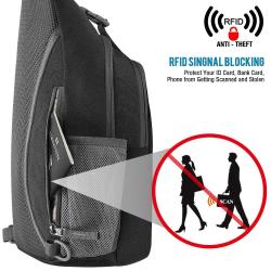 KBW501 Free Sling Bag RFID Blocking Sling Backpack Crossbody Bag Daypack for Hiking Travel Outdoor Sports Men Bag