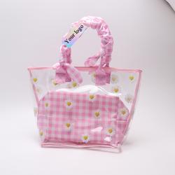Keymay Factory Custom High Quality Women Summer Waterproof Pvc Clear Travel Bag Transparent Tote Bag Handbags Beach Bag