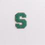 Keymay Custom A-Z 26 Christmas Green Varsity Letter Self Adhesive Patches Embroidery Chenille Patches Custom Christmas Letters