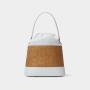 2024 Summer New Design Woven Straw Bucket Bag Pu Leather Women Handbag Crossbody Bag