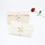 Customized Natural Color Muslin Cotton Envelope Pouch Underwear Cloth Packaging Canvas Garment Envelope Dust Bag
