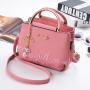 New Women's Handbag Fresh Embroidery Korean Version Single Shoulder Crossbody Bag Pu Pendant Women's Bag