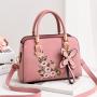 Fresh Sweet Women Appliques Flowers Handbags wholesale women handbags Girl Pure Color Zipper Square Handbag