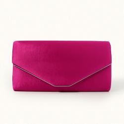 Hot Pink Fashion Satin Evening Bag Clutch Purses for Women Ladies Handbag Clutch Chain Cosmetic Bag for Wedding Party