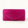 Hot Pink Fashion Satin Evening Bag Clutch Purses for Women Ladies Handbag Clutch Chain Cosmetic Bag for Wedding Party