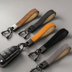 Customized Vintage Genuine Leather Keychain Holder Wholesale Handmade Leather Car Holder Keychain Accessories