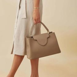 2023 Fashion Designer Brown Ladies Handbags Customized pu leather Suede Linen Female Shoulder Handbag Purse