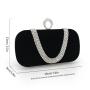 Wholesale Women Handbags Trendy Luxury Lady Party Rhinestone Diamond Hand Bags Black Velvet Clutch bag