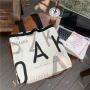 Wholesale Durable Large Capacity Fashion Ecofriendly Canvas Shopping Shoulder Bags Portable Letters Canvas Tote Bag
