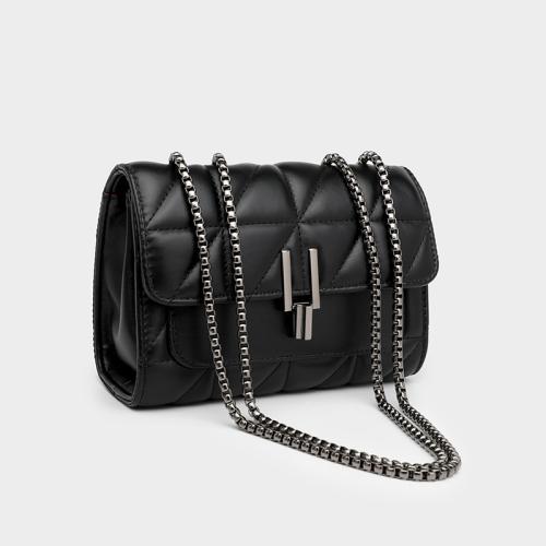 Newest Chain Women Bags Shoulder Bag Lock Button Sling Bags For Women Square Shape Pu Quality Shoulder Purse Bolsa Wholesale