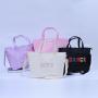 Keymay Popular Personalized Chenille Letter Patches Medium Large Waterproof Travel Bag Black Handbag High Quality Tote Bag