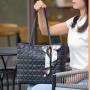 Gelory Wholesale Ladies Underarm Bags PU Leather Love Embroidered Solid Color Large Capacity Scarf Tote Handbag Shoulder Bag
