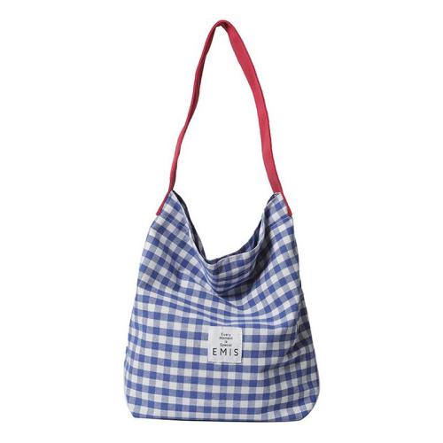 ZWY098 Wholesale Fashion Checkered Women Shoulder Bag Summer New Shopping Travel Camping Tote Bag Daily Lightweight Canvas Bag