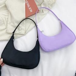 2021 New Korean Zipper Handbags Fresh Nylon Printed Soild Color Underarm Bag handbag for Women Luxury